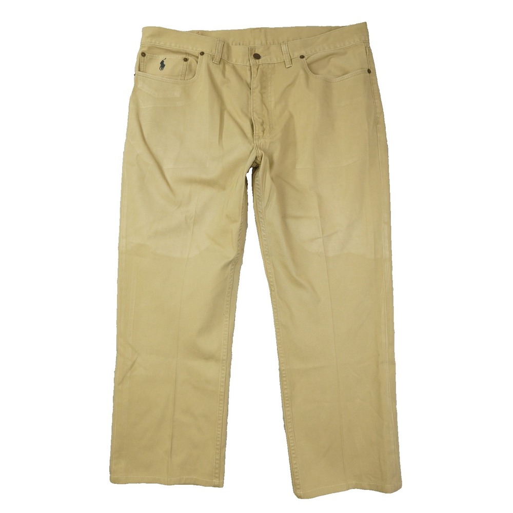 Polo Ralph Lauren Men's Pants 38x27 Khaki Stretch Slim Straight Fit 5-Pocket